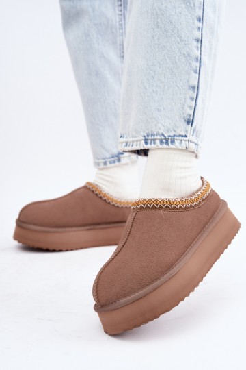 Faux suede sneeuwlaarzen met decoratieve streep Vinceza 97972 zandkleurig 2