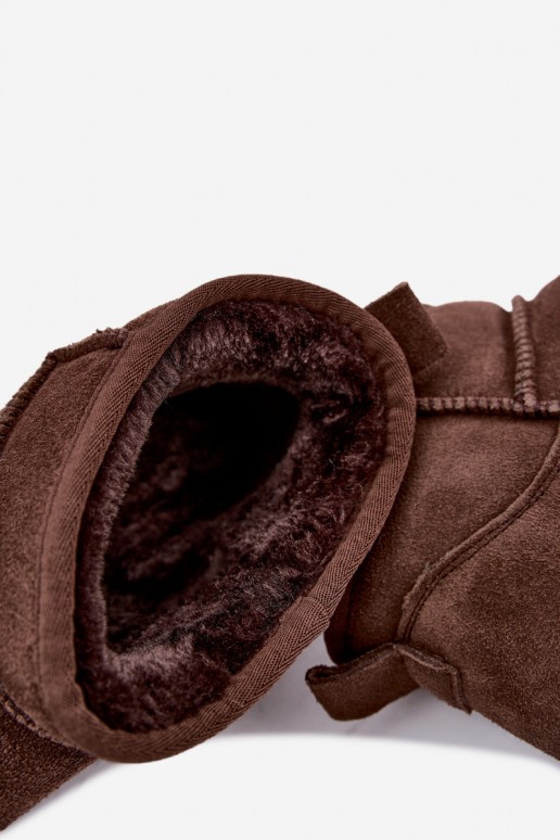 Dames sneeuwlaarzen van natuurlijk suede in bruine kleur Tairene