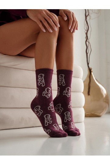 Sokken Dames Kontury Misia bordeaux