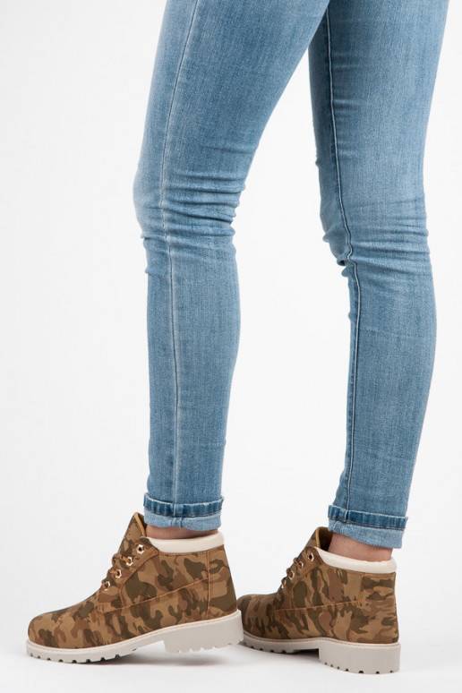 Laarzen van camouflage ecoleer "TIMBER" van IDEAL W-3056C  - 3 Laarzen van camouflage ecoleer "TIMBER" van IDEAL W-3056C  - 3