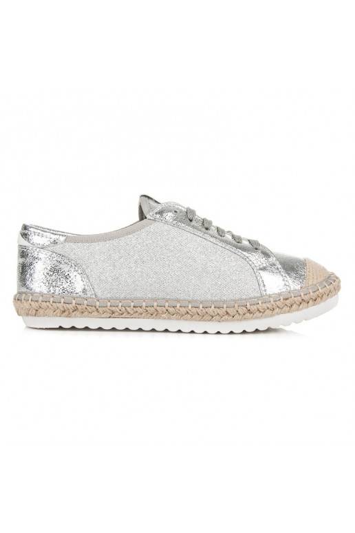 Textiel espadrilles in de kleuren grijs en zilver HSYFA11S  - 2 Textiel espadrilles in de kleuren grijs en zilver HSYFA11S  - 2
