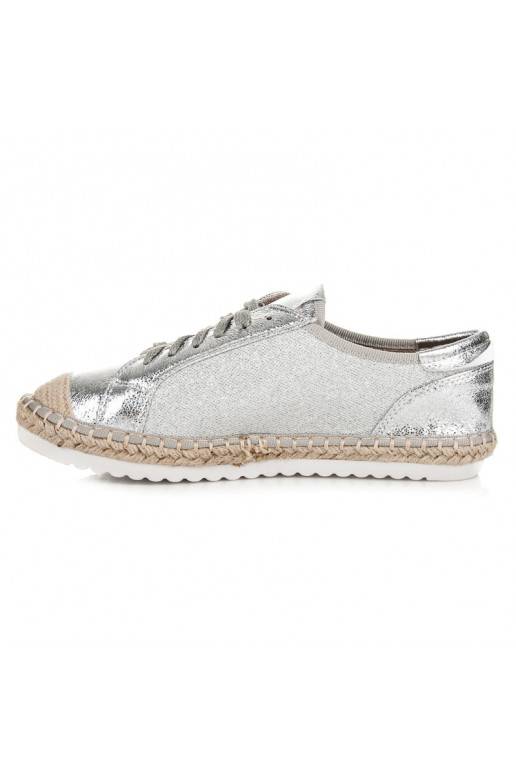 Textiel espadrilles in de kleuren grijs en zilver HSYFA11S  - 3 Textiel espadrilles in de kleuren grijs en zilver HSYFA11S  - 3