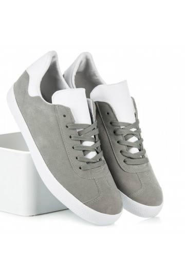 Vrijetijdsschoenen voor heren in grijze en witte kleuren 85-158G  - 2 2