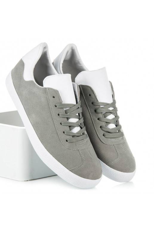 Vrijetijdsschoenen voor heren in grijze en witte kleuren 85-158G  - 1