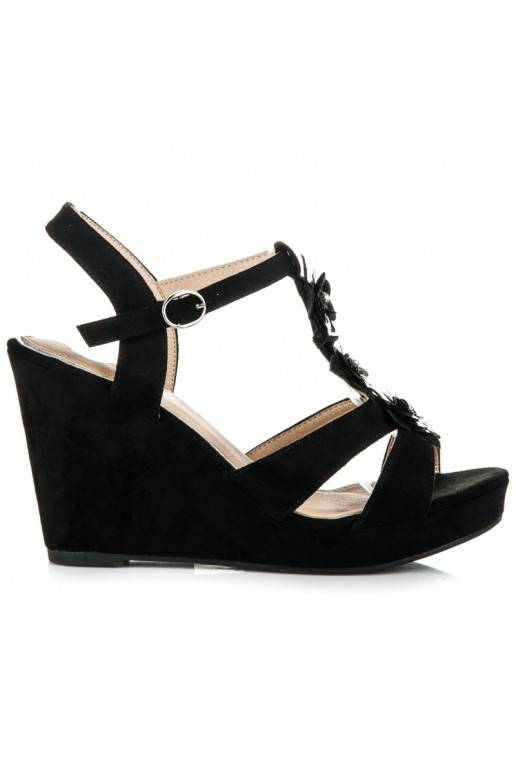 Stijlvolle zwarte platformsandalen B501B  - 2