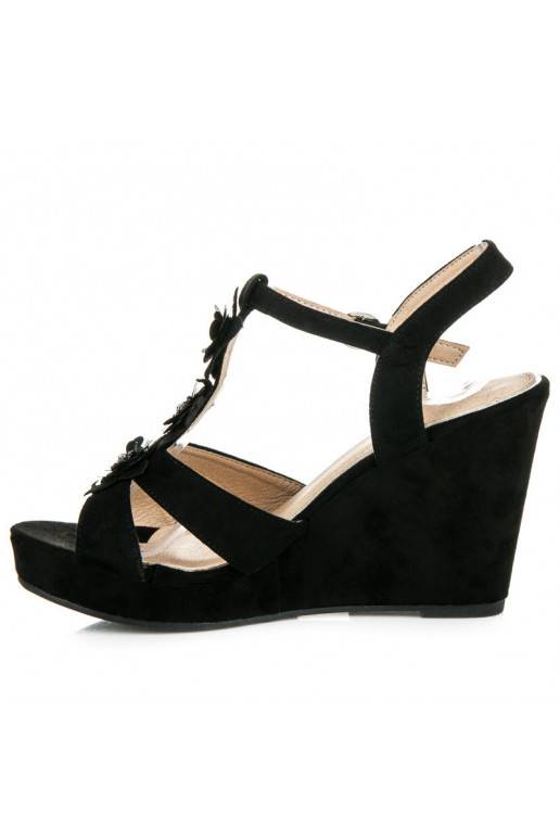 Stijlvolle zwarte platformsandalen B501B  - 4