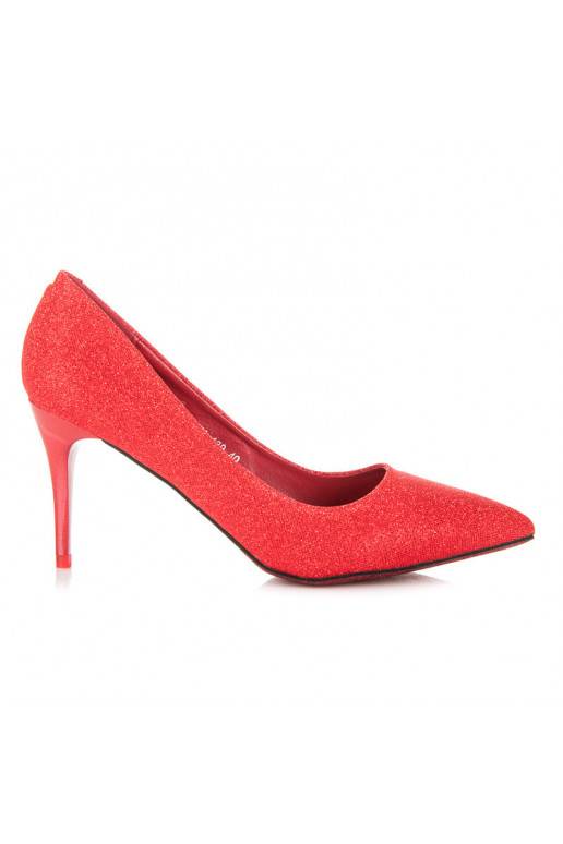 Glanzende feestelijke rode hoge hakken LEI-139R  - 2 Glanzende feestelijke rode hoge hakken LEI-139R  - 2