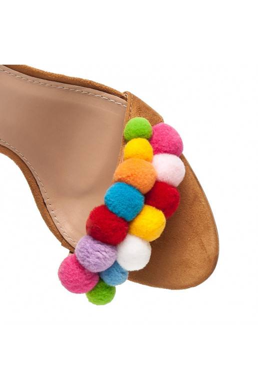 Bruine Sergio Todzi sandalen met gekleurde details L977C  - 2 Bruine Sergio Todzi sandalen met gekleurde details L977C  - 2