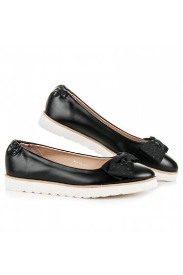 Zwarte VICES ballerina's met versierde strikken 1157-1B 2