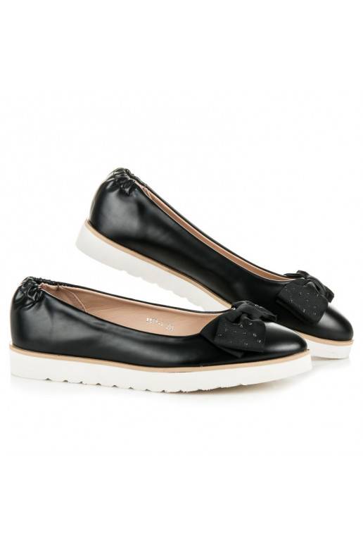 Zwarte VICES ballerina's met versierde strikken 1157-1B