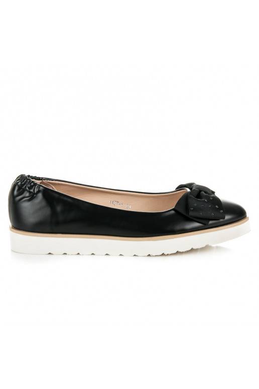 Zwarte VICES ballerina's met versierde strikken 1157-1B