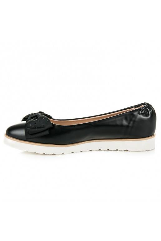 Zwarte VICES ballerina's met versierde strikken 1157-1B