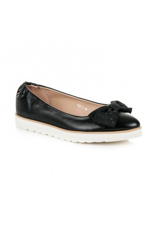 Zwarte VICES ballerina's met versierde strikken 1157-1B