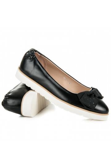 Zwarte VICES ballerina's met versierde strikken 1157-1B