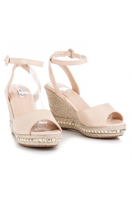 Zandkleurige platformsandalen VICES met studs 2084-14BE