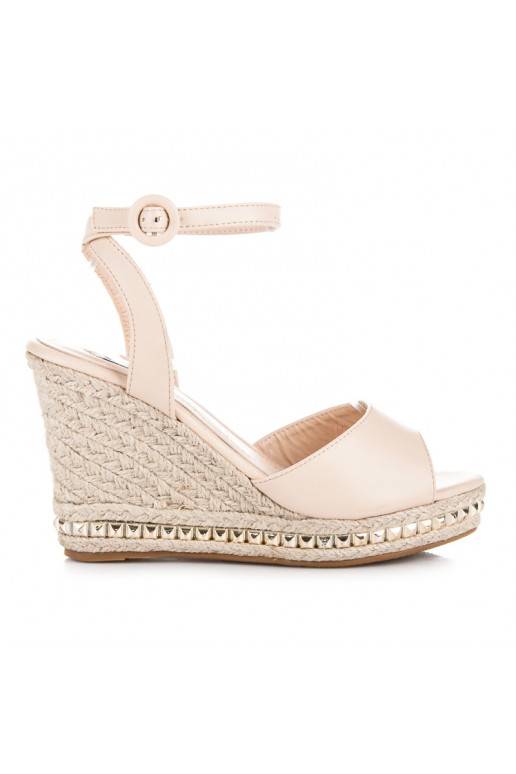 Zandkleurige platformsandalen VICES met studs 2084-14BE