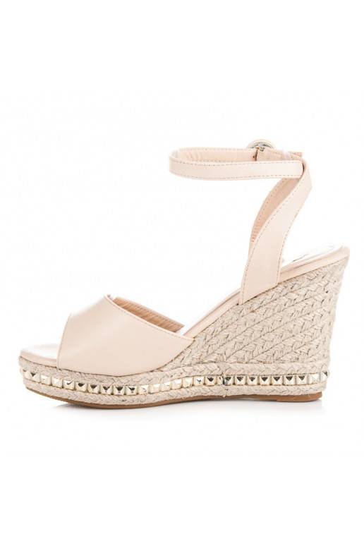 Zandkleurige platformsandalen VICES met studs 2084-14BE