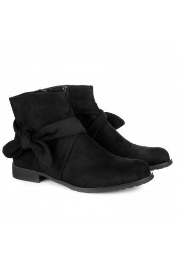 Eco suède zwarte laarzen IDEAL SHOES ES8508B  - 4