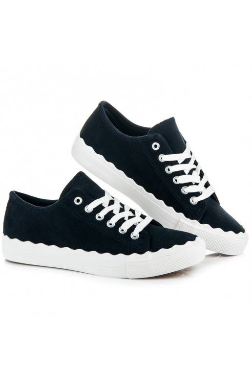 Donkerblauwe tennisschoenen met veters AB-174DK.BL  - 1