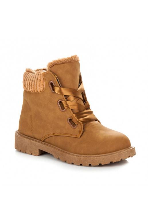 Bruine laarzen met satijnen laarzen  - 2