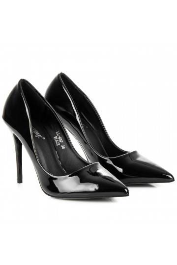 Zwarte lakschoenen met hoge hakken  - 1 2