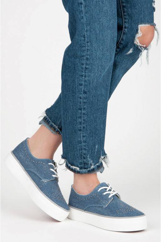 Kylie blauwe dikke laarzen met klinknagels K1832001JE  - 4