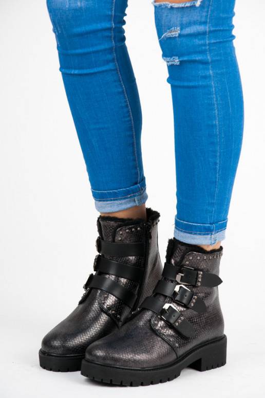 Stijlvolle verwarmde laarzen van Betler met gespen JT39-2BR  - 1 Stijlvolle verwarmde laarzen van Betler met gespen JT39-2BR  - 1