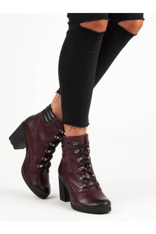 Donkerrode damesschoenen VINCEZA Lace Up 1274/5BUR