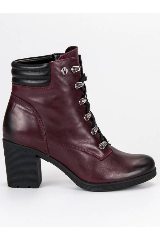 Donkerrode damesschoenen VINCEZA Lace Up 1274/5BUR
