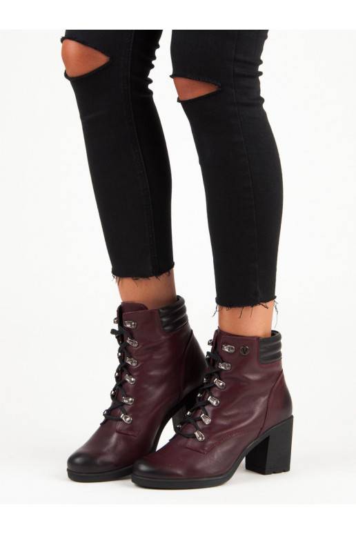Donkerrode damesschoenen VINCEZA Lace Up 1274/5BUR