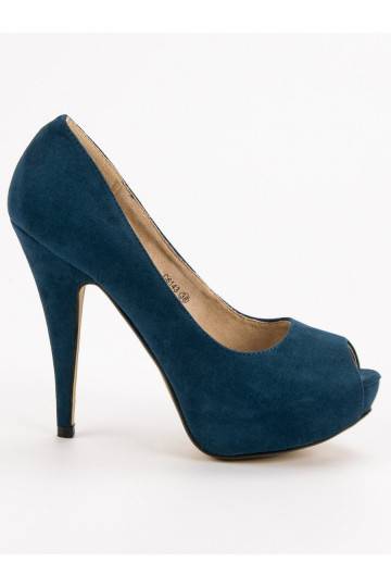 Suède schoenen met open neus C6143MA  - 1 2