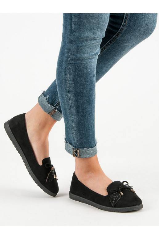 Zwarte suède ballerina's SBHX-20B  - 1