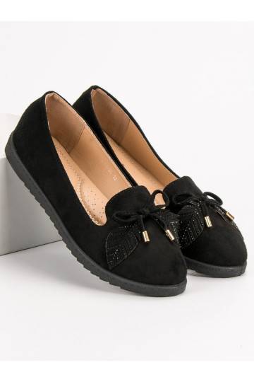 Zwarte suède ballerina's SBHX-20B  - 1 2