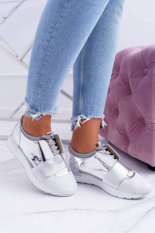 Lu Boo zilveren sportschoenen Madoni BAT_980-10 SILVER LU BOO - 4 Lu Boo zilveren sportschoenen Madoni BAT_980-10 SILVER LU BOO - 4