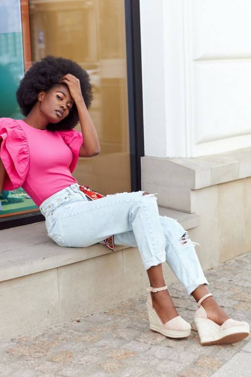 Plateausandalen beige