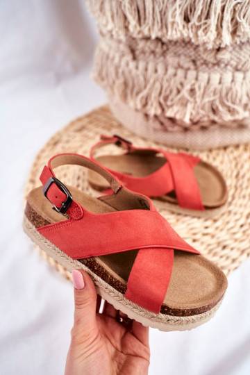 Kindersandalen koraalkleur