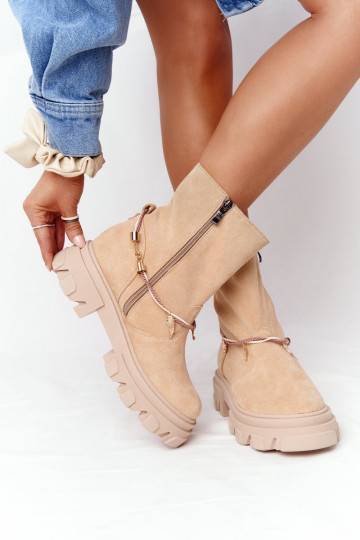 Grote beige suède laarzen 2