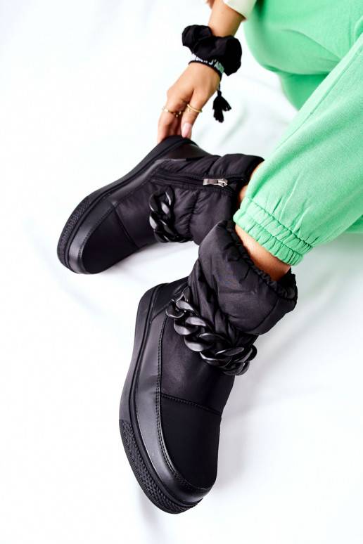 Warme snowboots in zwart Kharich