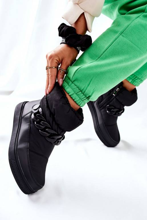 Warme snowboots in zwart Kharich