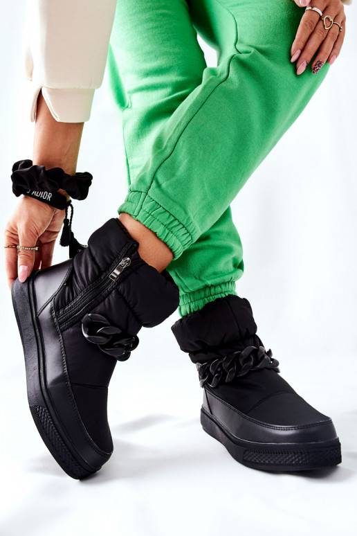 Warme snowboots in zwart Kharich