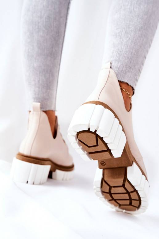 Laarzen Cut Out met bandjes beige Kaxo Laarzen Cut Out met bandjes beige Kaxo