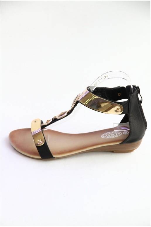 Sandalen met goudkleurige metallic... Sandalen met goudkleurige metallic...