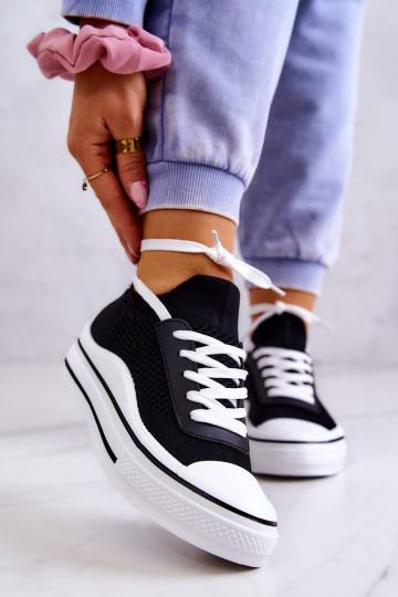 Sneakers met een sokachtige...
