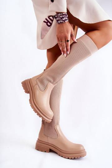 Beige Allys gestreepte...