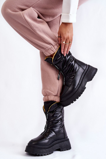 Zwarte snowboots met ritsen 2