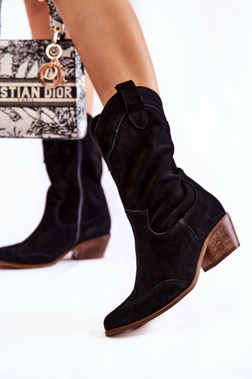 Cowboy suède laarzen Schoenen zwarte... Cowboy suède laarzen Schoenen zwarte...