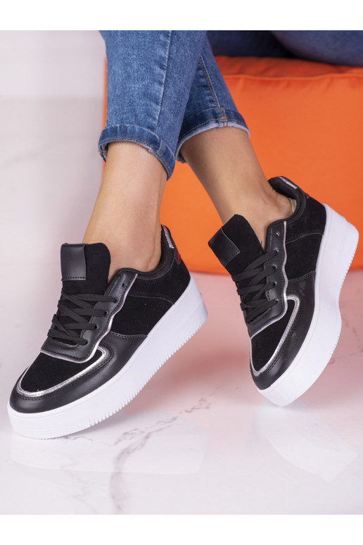 Damesschoenen hoog platform zwarte...