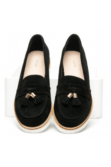 Suède zwarte mocassins