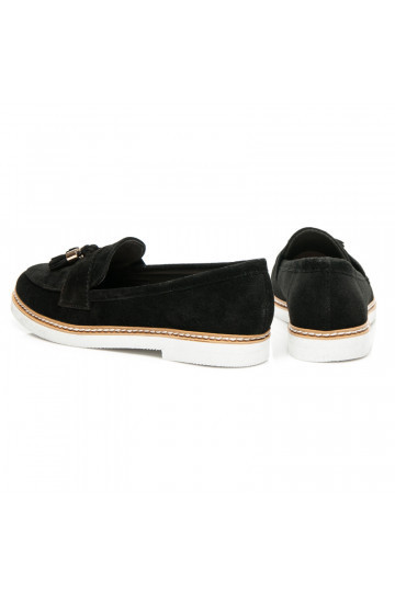 Suède zwarte mocassins 2