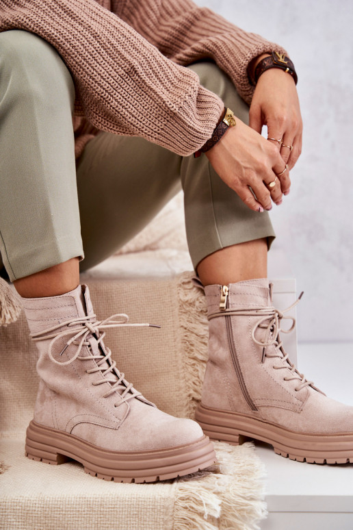 Beige Afra-laarzen Beige Afra-laarzen